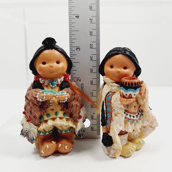 Vtg Friends Of The Feather Figurines Enesco Lot Bearing Gifts Wampum Pum 1996 - Picture 10 of 11